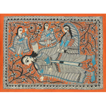 Novica the Resting Place Madhubani Painting