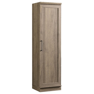 Pemberly Row Engineered Wood Single Door Pantry in Salt Oak Finish