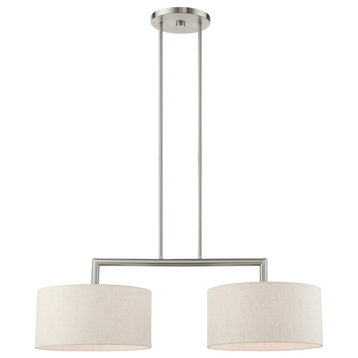 Meridian Collection 2 Light Brushed Nickel Linear Chandelier (49292-91)