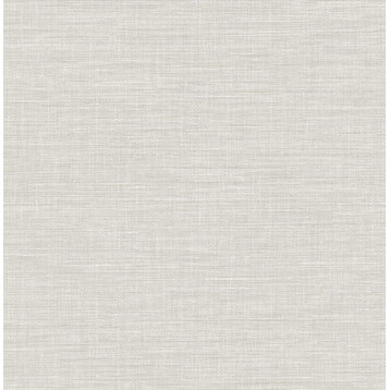 2903-25851 Exhale Light Grey Faux Grasscloth Wallpaper Non Woven Traditional