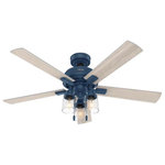 Hunter - Hunter 50310 Hartland, 52" Ceiling Fan with Light Kit and Pull Chain - The Hartland chandelier inspired ceiling fan has aHartland 52 Inch Cei Indigo Blue Light Gr *UL Approved: YES Energy Star Qualified: n/a ADA Certified: n/a  *Number of Lights: 3-*Wattage:3.5w LED bulb(s) *Bulb Included:Yes *Bulb Type:LED *Finish Type:Indigo Blue