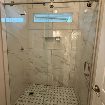 Custom Frameless Sliding Shower Enclosure | Santa Rita Ranch, TX