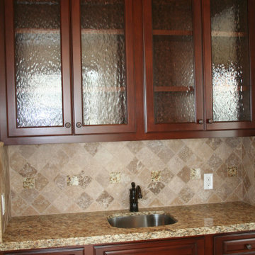 Custom Handcrafted Kitchen and Bathroom Cabinetry, Stained Mahogany Finish