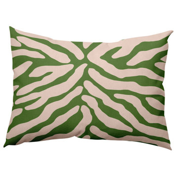 Animal Stripe Decorative Throw Pillow, Light Olive, 14"x20"
