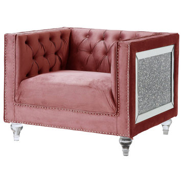 HeiberoII Chair, Pink Velvet