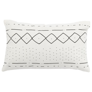Tari Pillow - Black, White, 20x12