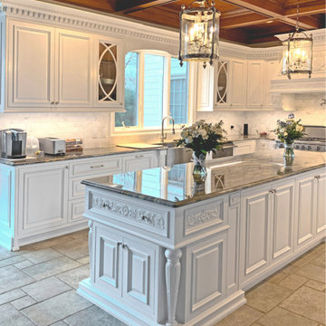 Modern hand carved white painted kitchen Colts Neck, NJ