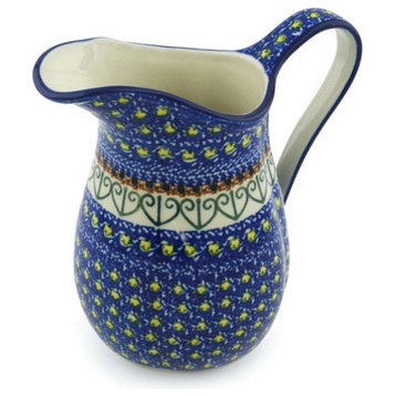 Polish Pottery 30 oz. Stoneware Pitcher Hand-Decorated Design
