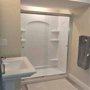 Basement Remodel with Bar and Bathroom