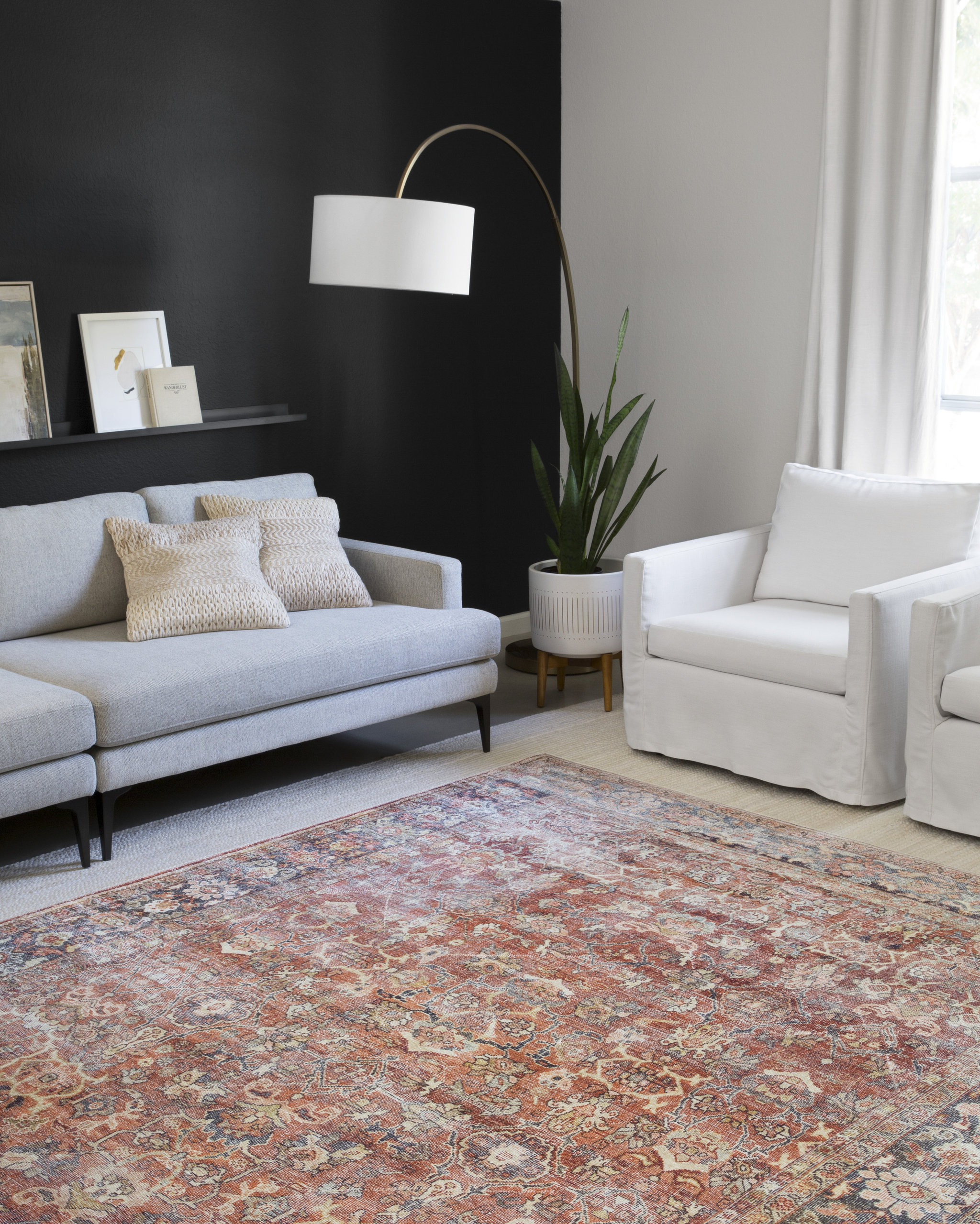 Spice, Marine Printed Polyester Layla Area Rug by Loloi II, 5'x7'6"