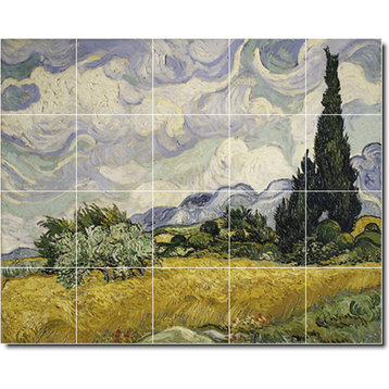 Vincent Van Gogh Country Painting Ceramic Tile Mural #370, 40"x32"