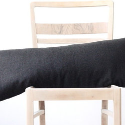 Black lumbar pillow cover - long oversized linen pillowcase - Decorative Pillows