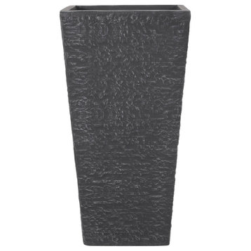 Tengren Outdoor Cast Stone Planter, WxDxH, 15.5wx15.5dx29.75h