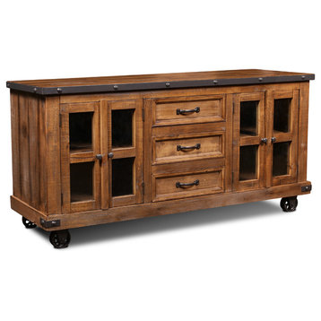 Larson Solid Wood 65" Media Cabinet With Three Drawers