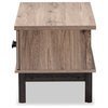 Modern and Contemporary 2-tone Oak Brown & Black Wood 1-Drawer Coffee Table
