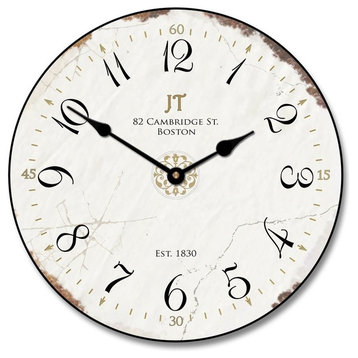 JT Vintage White Clock, 18"