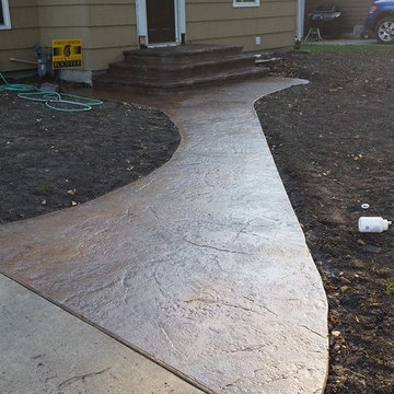 Stamped Concrete Stairs and Walkway