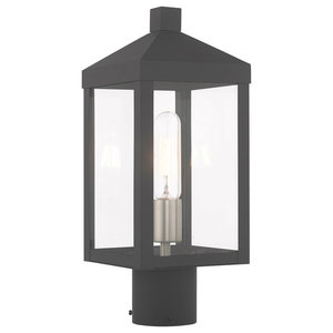 Black Finish with Clear Beveled Glass 18.50 One Light Outdoor Post Lantern Z-Lite 531PHBR-BK Portland