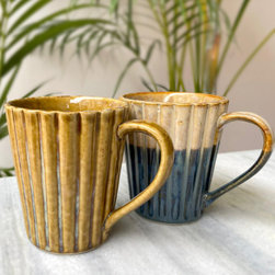 Ribbed Scalloped Mugs - Mugs