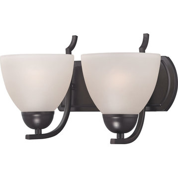 Kingston 2-Light Vanity Light in Oil Rubbed Bronze With Cafe Tint Glass Shade
