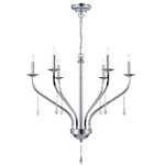 Lite Source Inc. - 6-LITE CEILING LAMP, CHROME, E12 TYPE B 40Wx6 - Introducing the Farica 6-Lite chandelier. Sleek transitional styling gives way too cool polished chrome highlighted with clean cut crystal ornaments to make a shimmering glow.