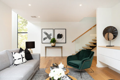 Inspiration for a contemporary living room in Canberra - Queanbeyan.