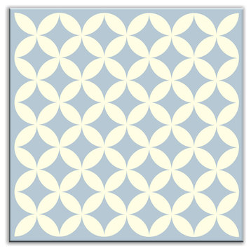 4.25"x4.25" Folksy Love Glossy Decorative Tile, Needle Point Blue Gray
