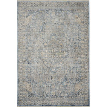 Nourison Silken Weave 3'10" x 5'10" Blue/Ivory Floral Indoor Area Rug