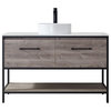 Murcia Vanity with White Stone Countertop, Moxican Oak, 48", Without Mirror
