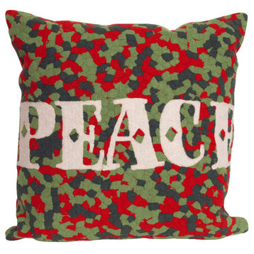 Visions II Peace Pillow, Red, 20"x20"