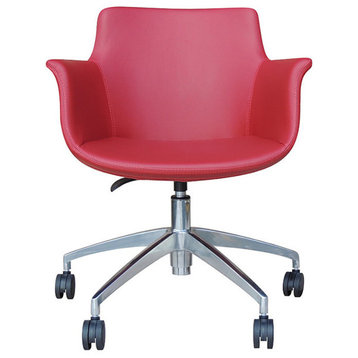 Rego Office Chair, Red Leatherette