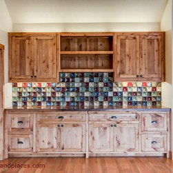 DeVos Woodworking Rustic Walnut Countertop with Turquoise Inlay - Kitchen Countertops