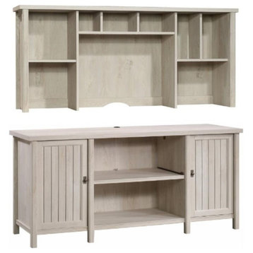 Home Square 2-Piece Set with Credenza & 59" Hutch in Chalked Chestnut