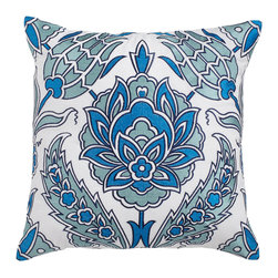 BLUE IZNIK PILLOW COVER &ndash; TULIP - Decorative Pillows