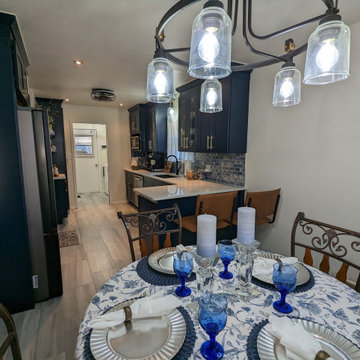Transitional Kitchen Remodel Done in Mythic Blue Cabinets