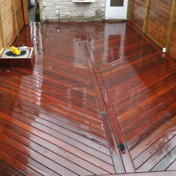 Custom IPE Hardwood Deck with Angled Board Layout | Toronto