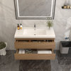 BTO 42" Wall Mounted Bath Vanity With Reinforced Acrylic Sink, Rose Wood