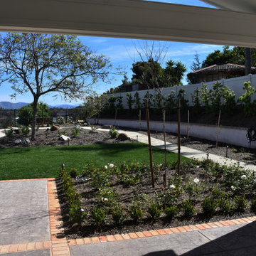 Coastal Outdoor Living with Covered Patio and Fire Place