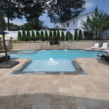 Backyard  Design & Installation with Gunite  Pool  Kings Park NY 11754