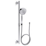 Kohler - Kohler Purist 2.5GPM Multifunction Handshower Kit AirInduct Tech Polished Chrome - This all-in-one kit makes it easy to upgrade your showering space with a Purist multifunction handshower. The complete kit includes the handshower, hose, slidebar and slidebar trim. An advanced spray engine provides three experiencesfull coverage, pulsating massage or silk sprayall enhanced with Katalyst air-induction technology for a completely indulgent showering experience. Ergonomic design offers ideal balance and weight in the hand.