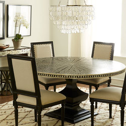 Patricia Side Chairs & Vivian Inlay Dining Table - Dining Sets
