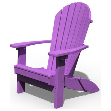 Poly Lumber Adirondack Folding Chair, Purple