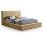 Meridian Furniture - Dorian Upholstered Bed, Camel, King, Velvet - Add a touch of refined luxury with a modern edge to your bedroom with the Dorian camel velvet upholstered king bed. The soft velvet upholstery offers a smooth, inviting feel, while the low-profile design adds a contemporary twist. This bed is ideal for creating a chic, serene space to unwind and relax.