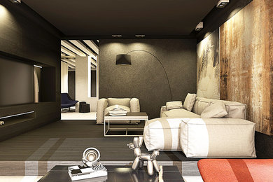 Дипломный проект дизайна квартиры "Чёрным по белому" от Екатерины Любаровой