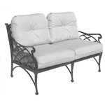TC Castings LLC - Crossweave Deep Seat Love Seat With Cushions, White With Teal Cushion - Along with superior durability the Crossweave Deep Seat Love Seat will bring a touch of elagance and comfort to your patio or outdoor seating area.