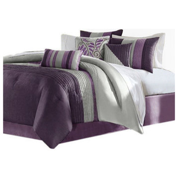 Madison Park Amherst 7 Piece Comforter Set in Purple