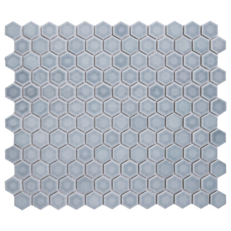 Hudson 1" Hex Slate Porcelain Floor and Wall Tile
