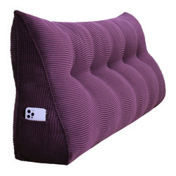WOWMAX - Bed Wedge Pillow Backrest Headboard Cushion Daybed Pillow Reading Wedge Purple, 59x20x8 - Bed Pillows