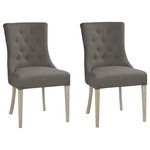 Bentley Designs - Bordeaux Chalked Oak Upholstered Arm Chairs, Set of 2 - Bordeaux Upholstered Arm Chair Pair vaunts a certain elegance and refinement that brings a sense of subtle sophistication to any home. The range features a wide choice of cabinets featuring gently bowed fronts, soft curved frames and delicate turned legs. The range boasts Blum soft-closing drawers for that extra refinement and pull out shelves for a superior customer experience