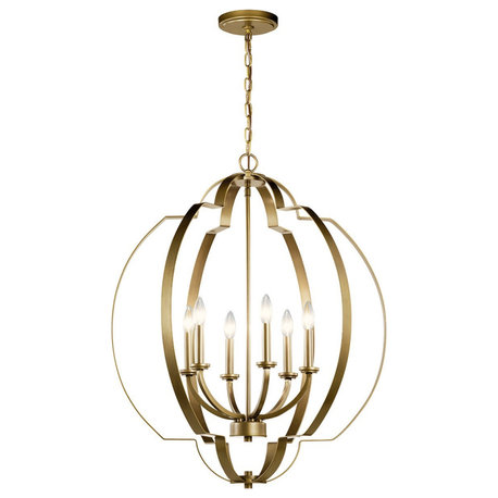 Kichler Voleta Foyer 6-LT Chandelier 42139NBR - Natural Brass